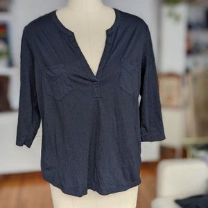 Navy gap Henley neck tee XL
